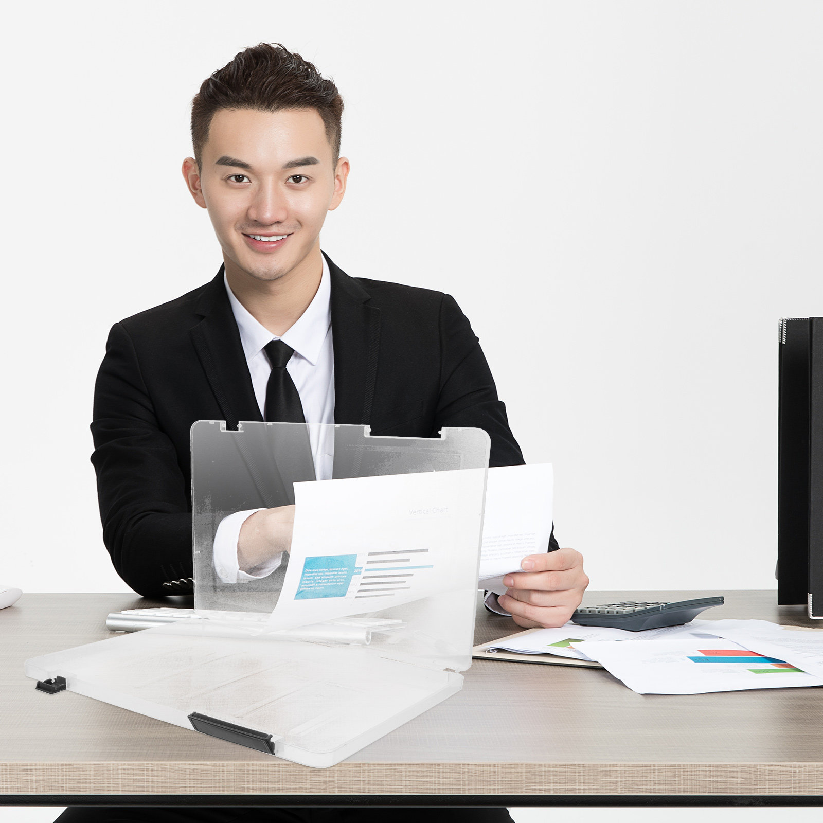 Home Office Travel Document - 透明A4ファイルボックス プラスチック製書類収納ケース オフィス・家庭・旅行用 出生証明書保護ケース 写真整理ケース
