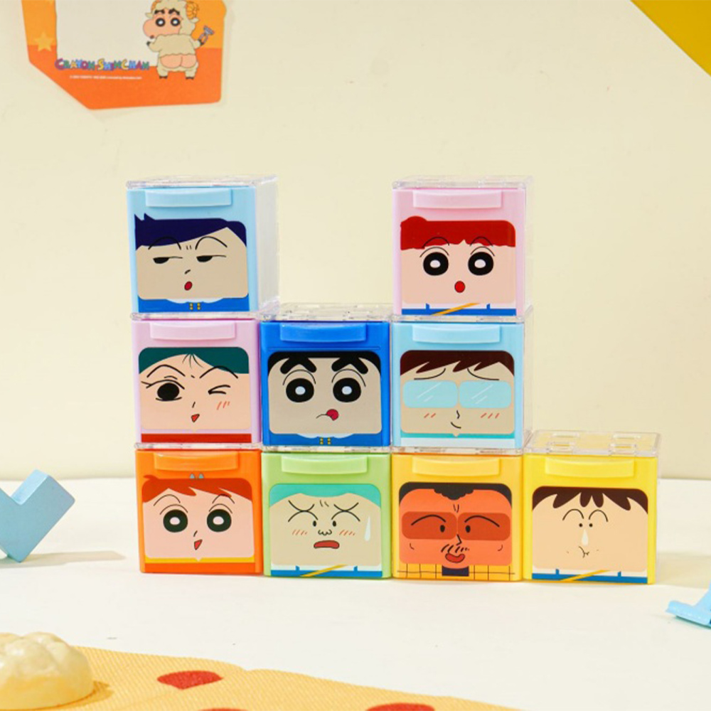 Office Drawer Organizer - 本物のクレヨンしんちゃんスクエア文房具収納ボックス デスクトップ引き出しオーガナイザー かわいい漫画デスクコンテナ オフィスや勉強に最適