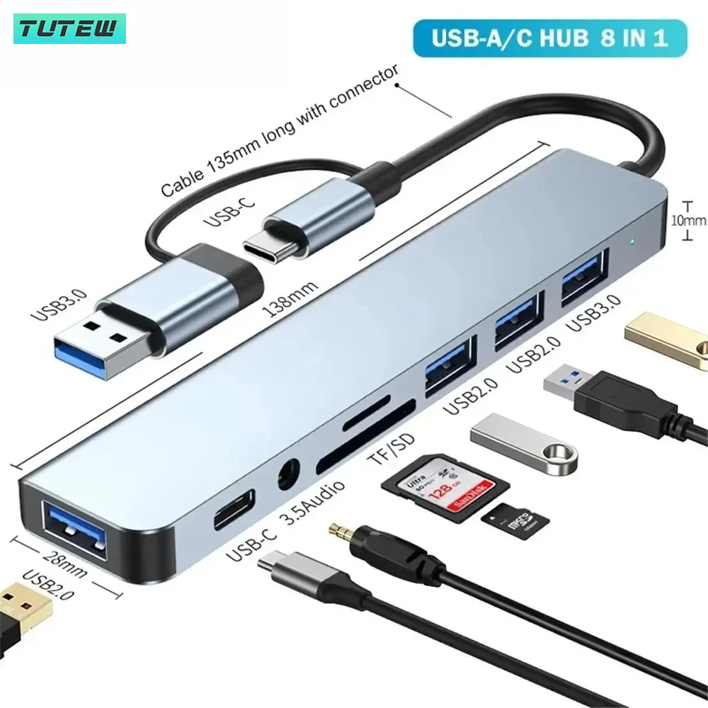 Home Office For Mac - 8 in 1 USB C ハブ
