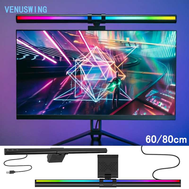 Home Office Work - RGB ライト 60/80 センチメートルゲーム雰囲気照明モニターライトバーコンピュータモニターランプ雰囲気ランプ家庭用オフィス仕事ゲーム用