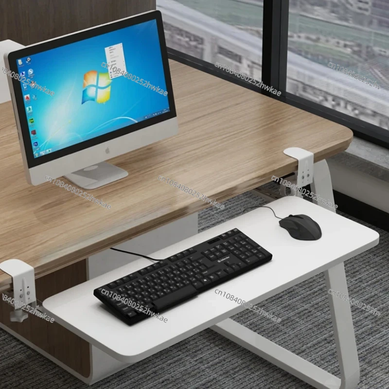 Office Drawer Organizer - クランプオンキーボードトレイ人間工学に基づいたスライド式デスク下プラットフォーム格納式キーボード引き出しコンピュータデスクオフィスオーガナイザー用