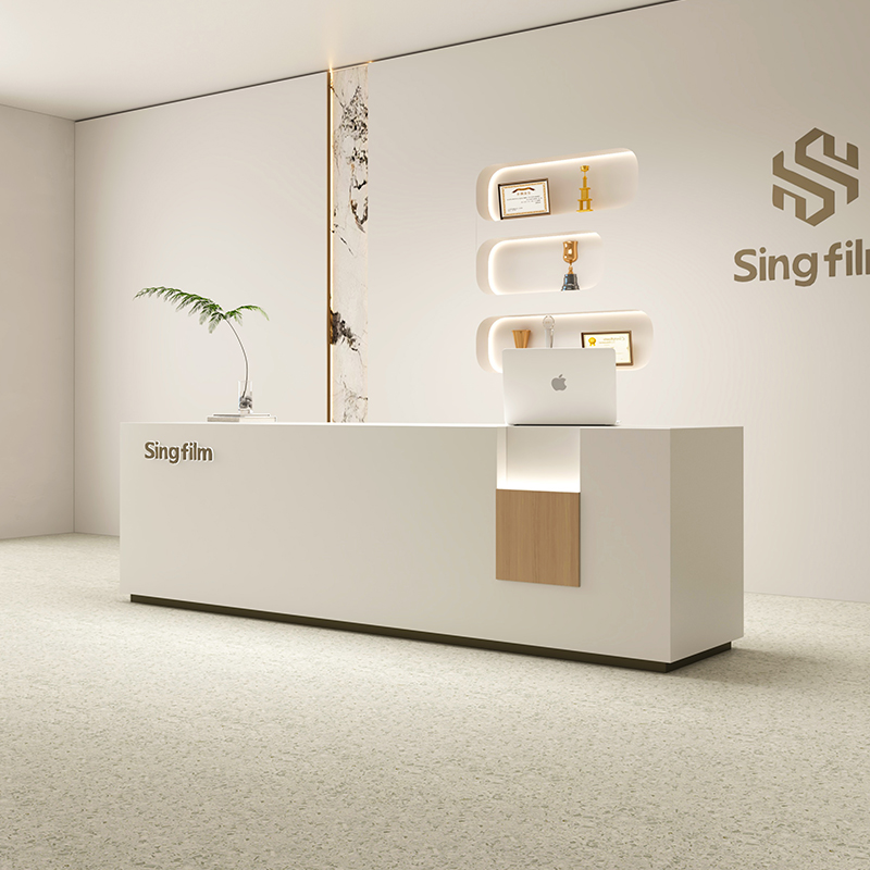 Home Office With Two Desks - レジ高級デスク大人デザイナー大人モダンな受付エレガントなデスク 2 人チェックアウト Schreibtisch 家具