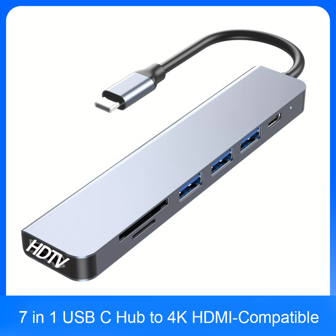 Home Office For Mac - 7 in 1 USB C ハブ、4K