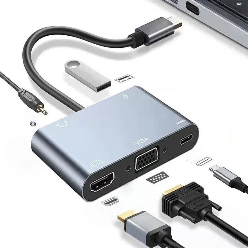 Home Office For Mac - USB C ハブ マルチポート アダプター、5-in-1 USB
