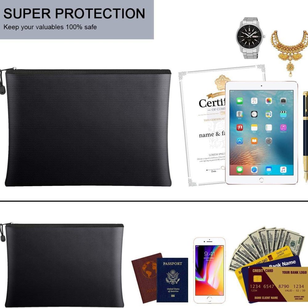 Home Office Passport - 耐火性ドキュメントバッグ 防水現金ホルダー ポータブルマネーポーチ パスポートファイル用安全保管オーガナイザー ホームオフィス用