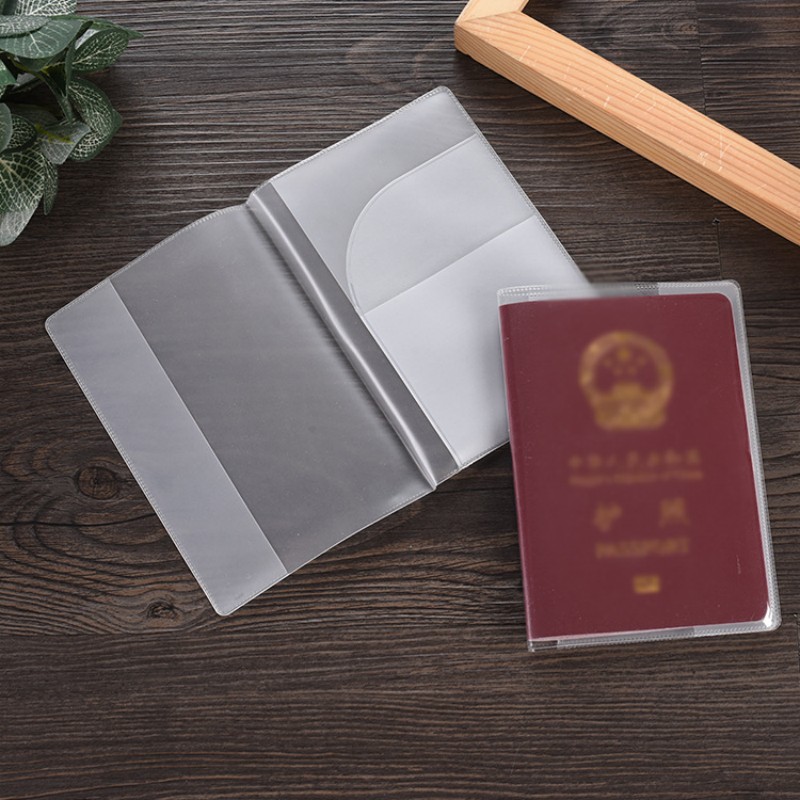 Home Office Passport - パスポート保護カバー、透明なつや消しPVC素材、防水ドキュメントケース、家庭用オフィス収納用品、2 4個