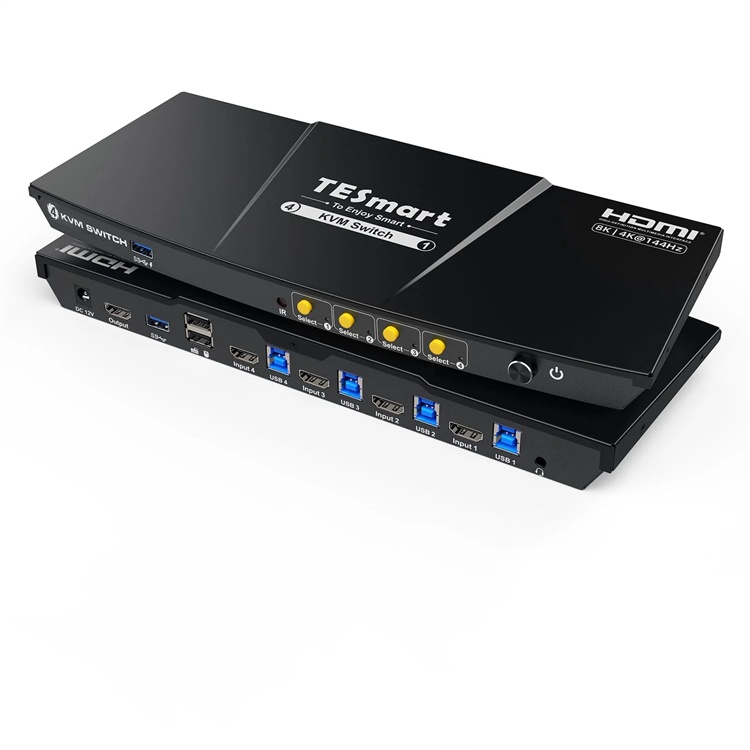 Home Office Kvm Switch - TESmart 4ポートHDMI KVMスイッチ 4ポートUSB 8K 60Hz