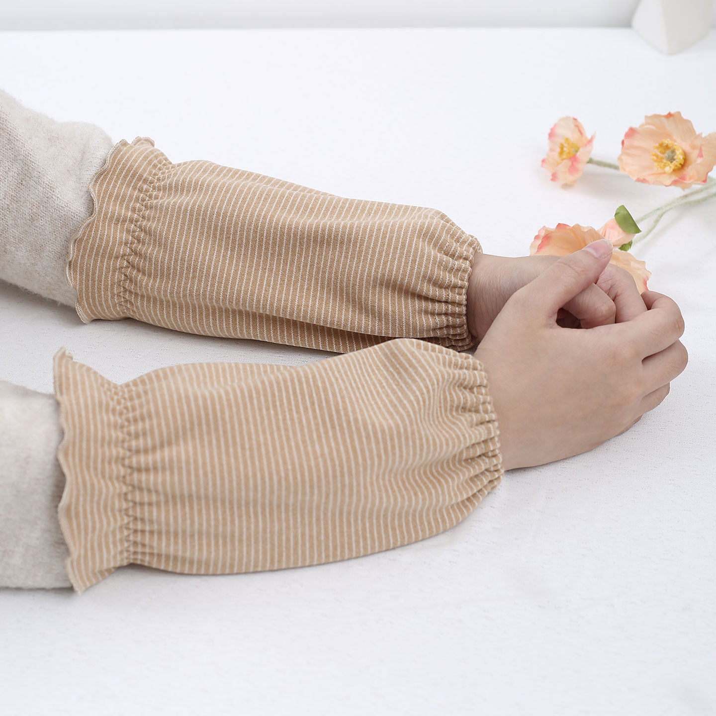 女性のゆったりとした伸縮性のある保護スリーブカバー、家庭の暖 - Home Office Work のレビューと価格