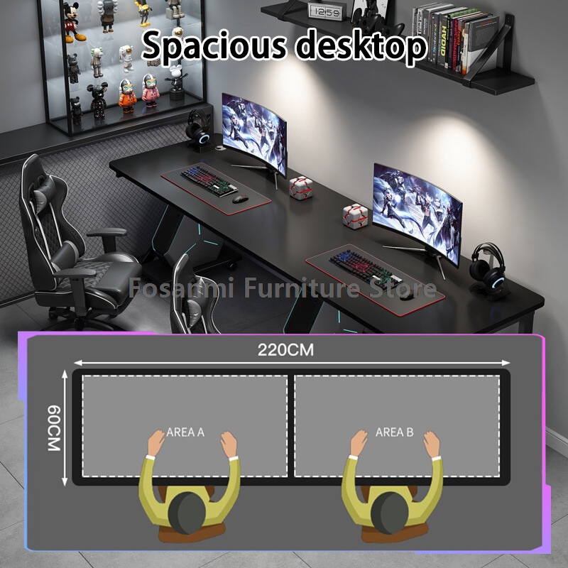 大型2人用ゲーマーPCデスク、K字型脚、モダンオフィスダブル - Home Office With Two Desks のレビューと価格