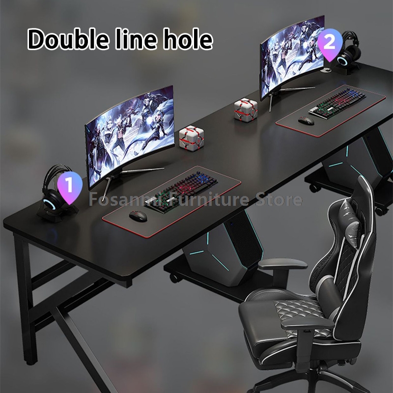 大型2人用ゲーマーPCデスク、K字型脚、モダンオフィスダブル - Home Office With Two Desks のレビューと価格