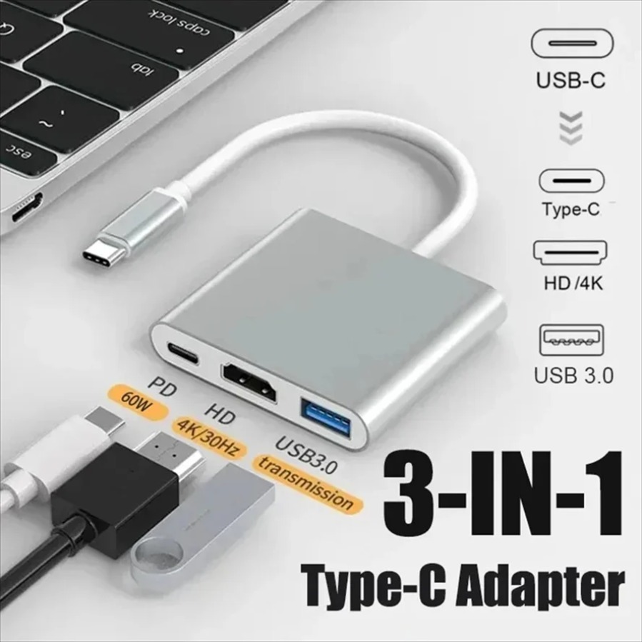 3-in-1 USB 3.0 ハブ USB-C to HDM - Home Office For Mac のレビューと価格