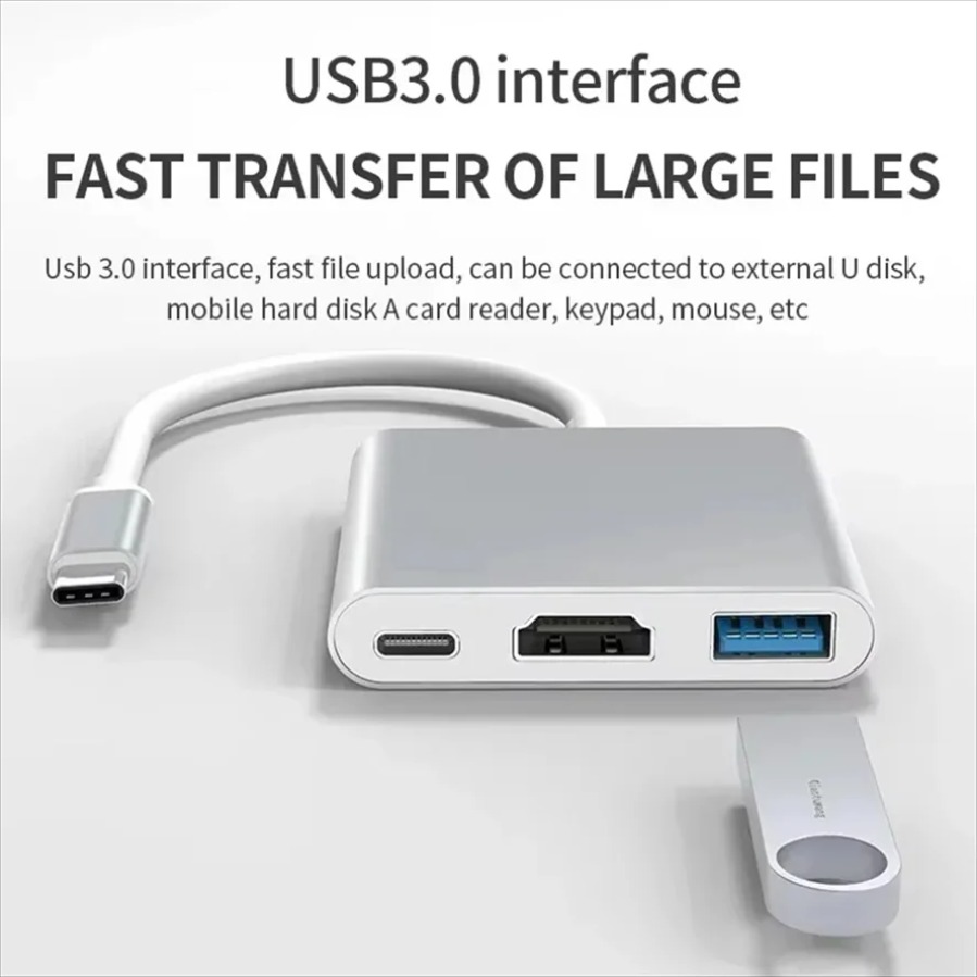 3-in-1 USB 3.0 ハブ USB-C to HDM - Home Office For Mac のレビューと価格