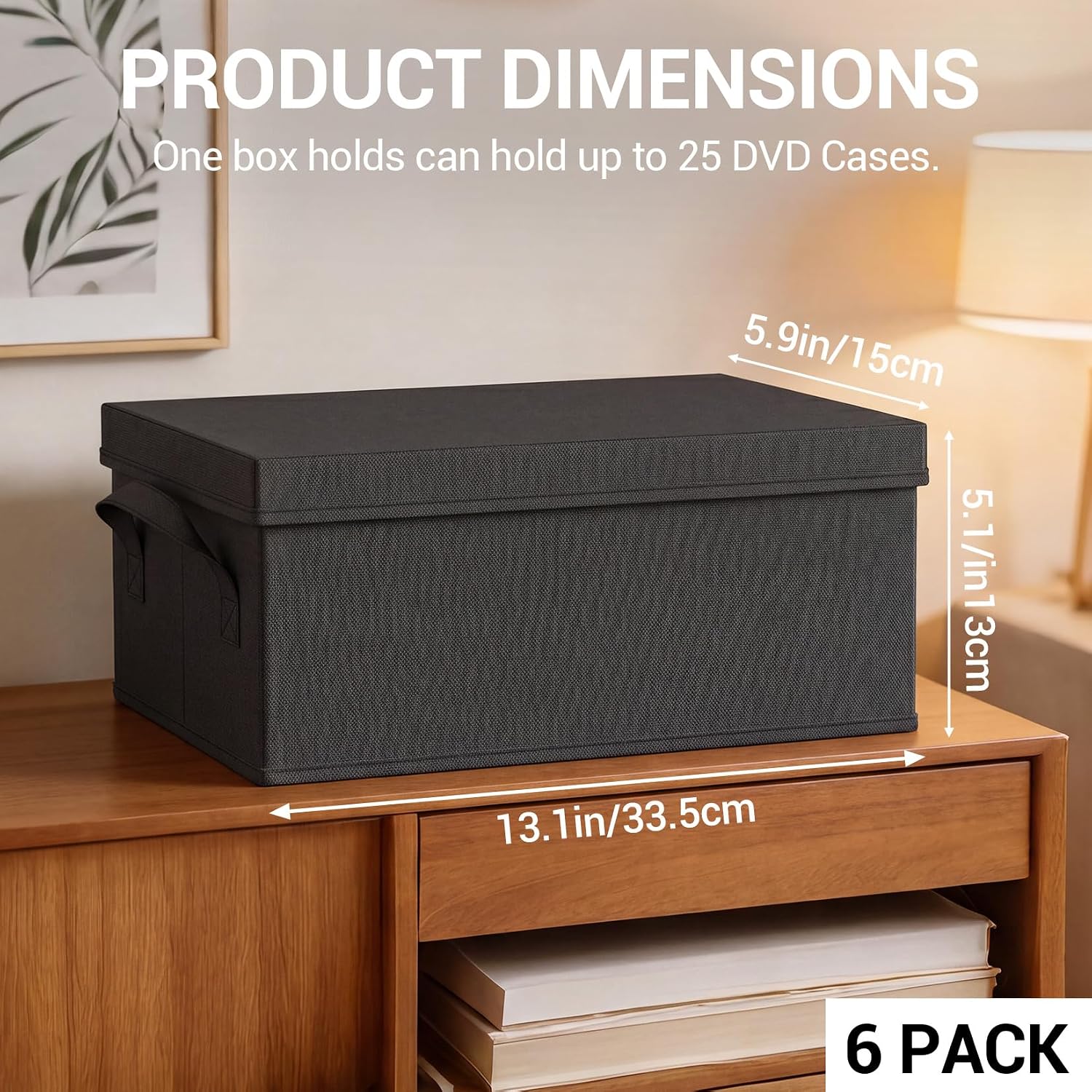 6個入りCD/DVD収納ボックス、蓋付きCD収納バッグ、蓋と - Home Office Bagas のレビューと価格