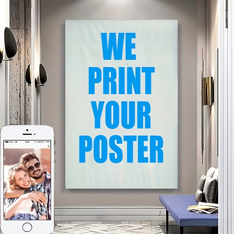 パーソナライズされた額縁なしの写真/テキストポスター - 自 - Home Office Image のレビューと価格
