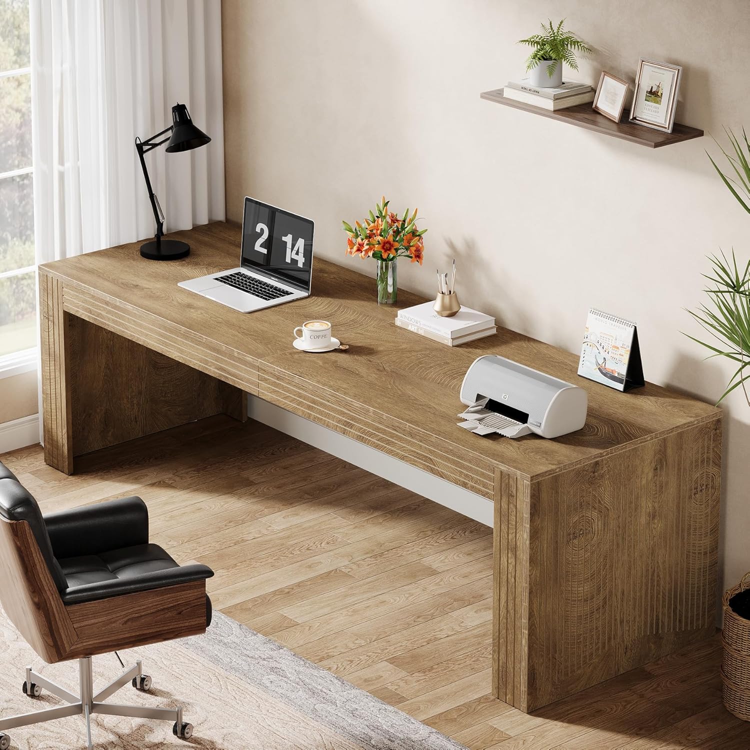 # 79インチの超長ダブルコンピューターデスク、2人用ワーク - Home Office With Two Desks のレビューと価格