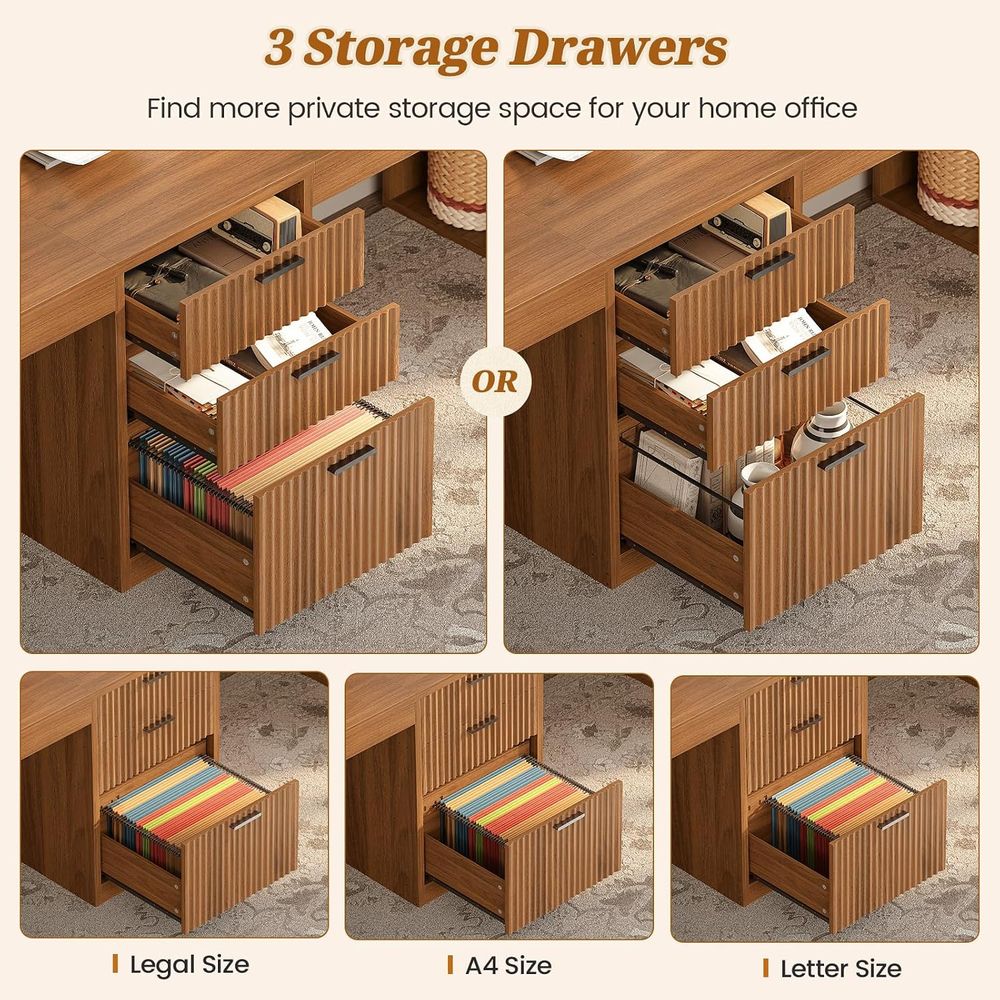 96.5インチのコンピューターデスク、デスク付き、2人用ホー - Home Office With Two Desks のレビューと価格