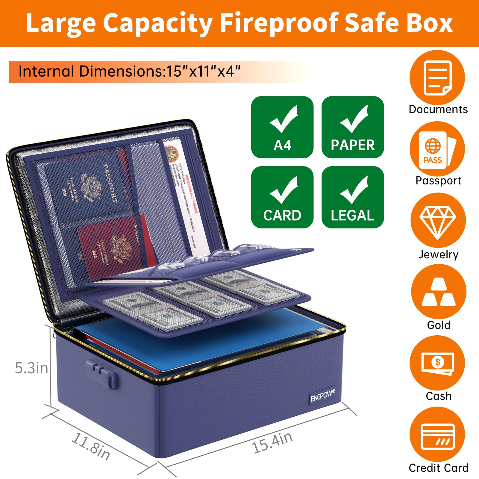 新学期用耐火書類オーガナイザー；家庭、オフィス、学校、出張に - Home Office Travel Document のレビューと価格