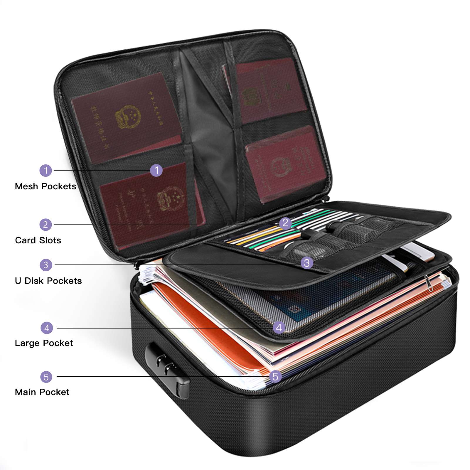 耐火性ドキュメントバッグ ジッパー開閉式 耐火・防水オーガナ - Home Office Passport のレビューと価格