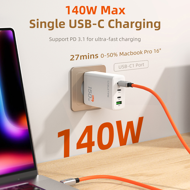 CABLETIME USB C 充電器 150W PD Ga - Home Office For Mac のレビューと価格