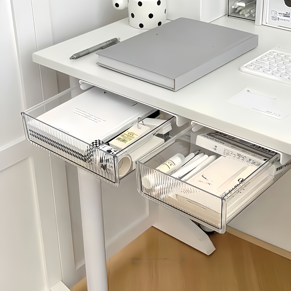 1個入りデスク下クリア引き出しオーガナイザー、化粧品、文房具 - Office Drawer Organizer のレビューと価格