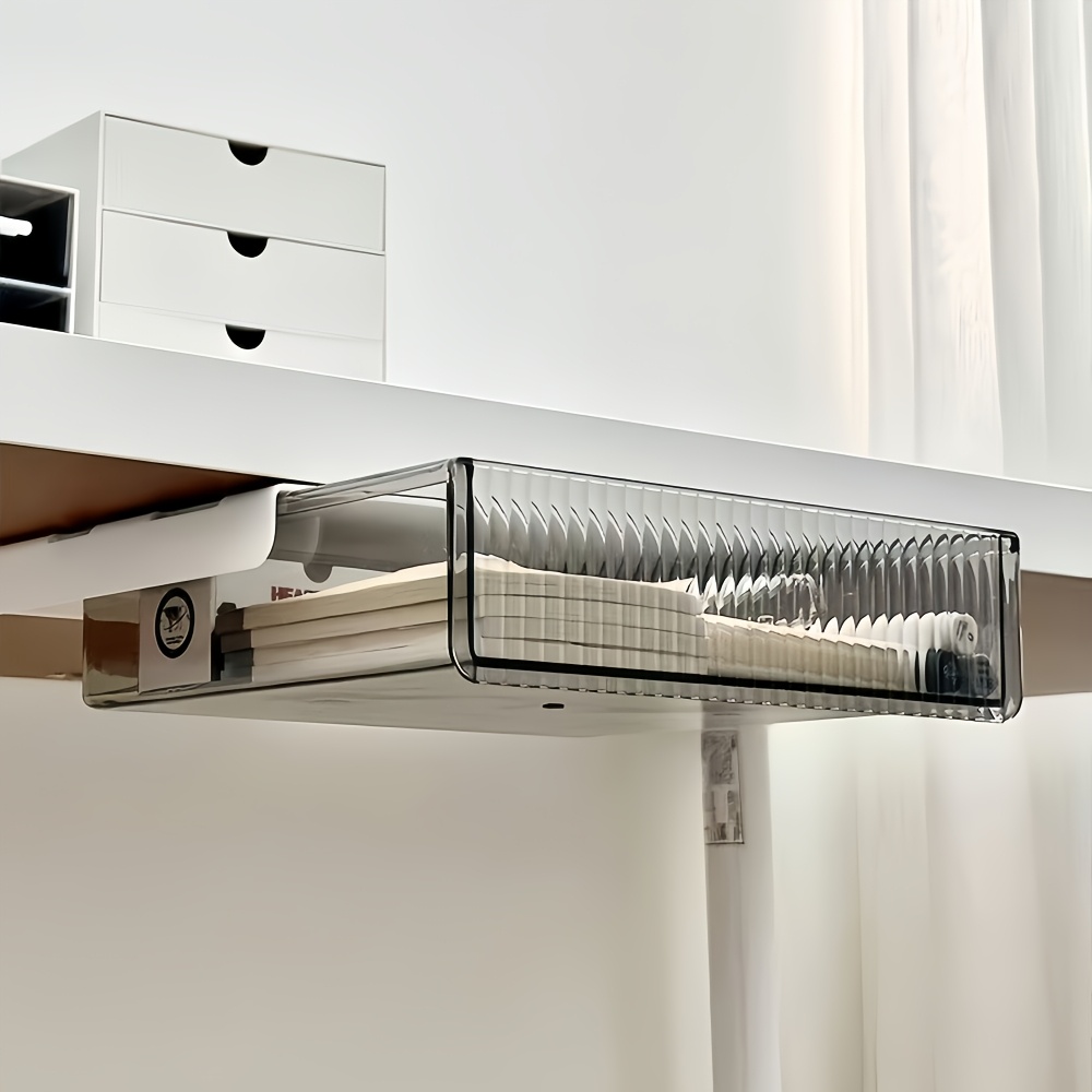 1個入りデスク下クリア引き出しオーガナイザー、化粧品、文房具 - Office Drawer Organizer のレビューと価格