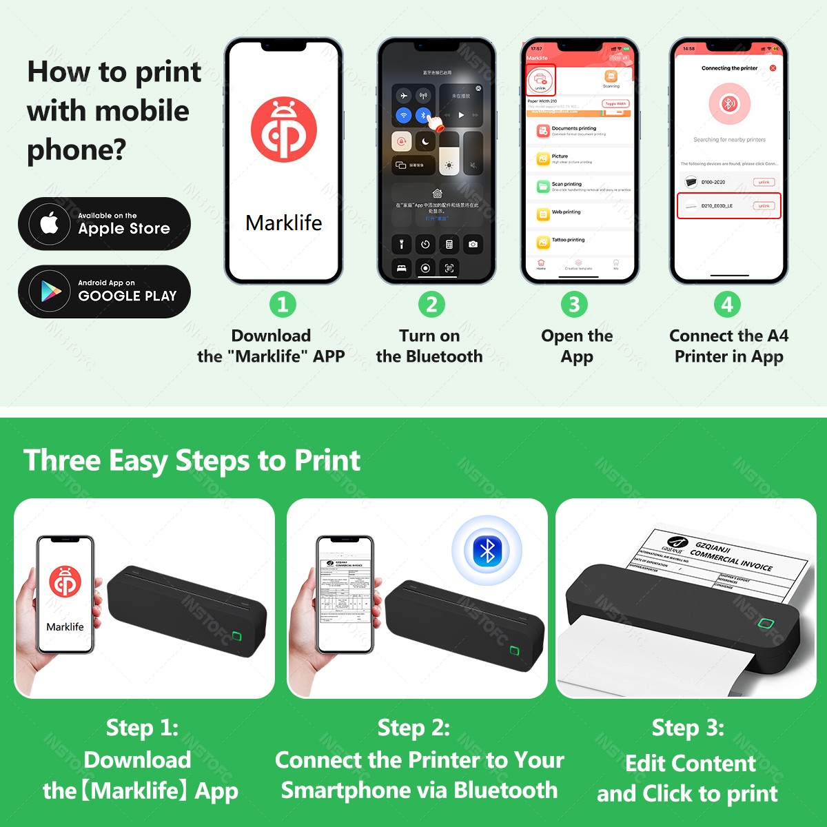 ポータブル A4 サーマルプリンター インクレス写真 PDF - Home Office Travel Document のレビューと価格
