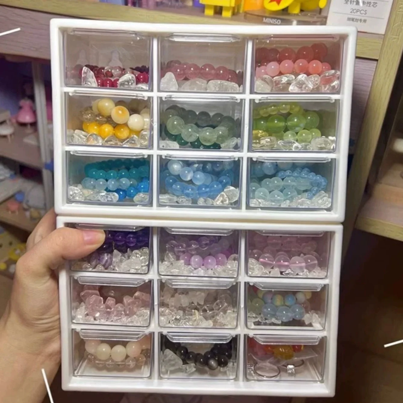 ビーズ材料収納ボックス。 9グリッド引き出し式収納ボックスは - Office Drawer Organizer のレビューと価格