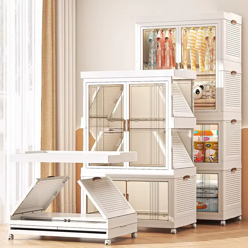 透明プラスチック製折りたたみ収納ボックス、ダブルドアマグネッ - Office Drawer Organizer のレビューと価格