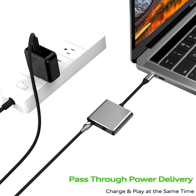 USB C ハブ 3in1 タイプ C 3.0 to HDM - Home Office For Mac のレビューと価格