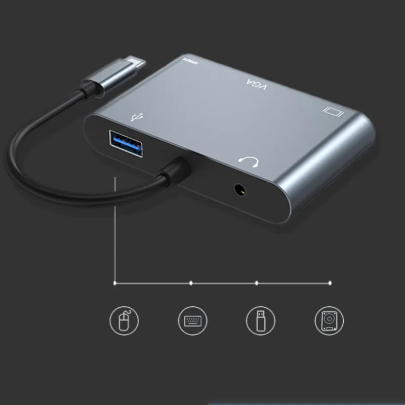 USB C ハブ マルチポート アダプター、5-in-1 U - Home Office For Mac のレビューと価格