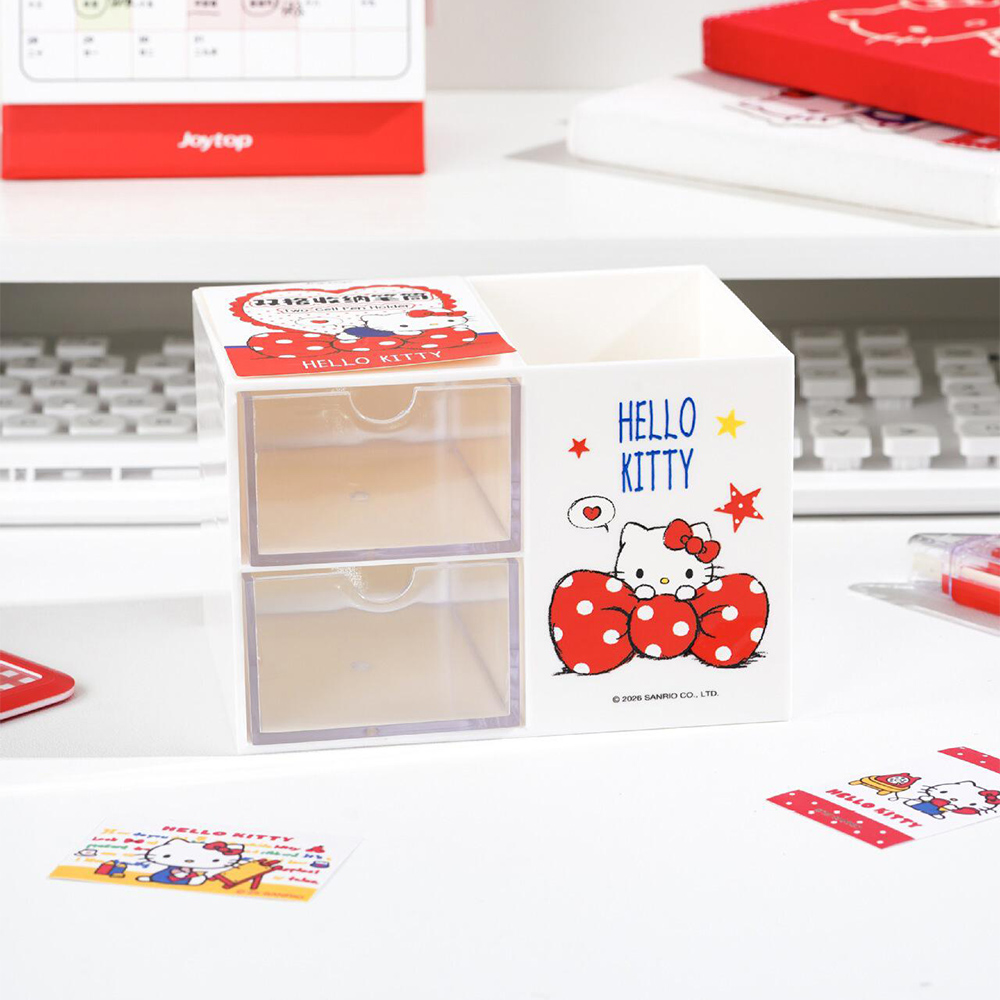 本物のハローキティ デュアルドロワー ペンホルダー サンリオ - Office Drawer Organizer のレビューと価格