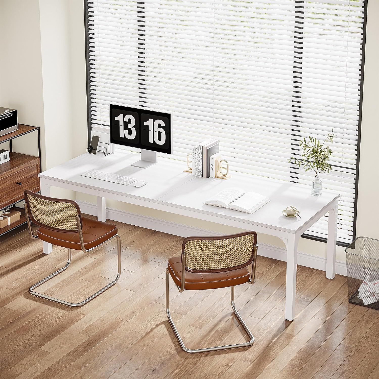 2人用ホームオフィスデスク、78.7インチの超長型コンピュー - Home Office With Two Desks のレビューと価格