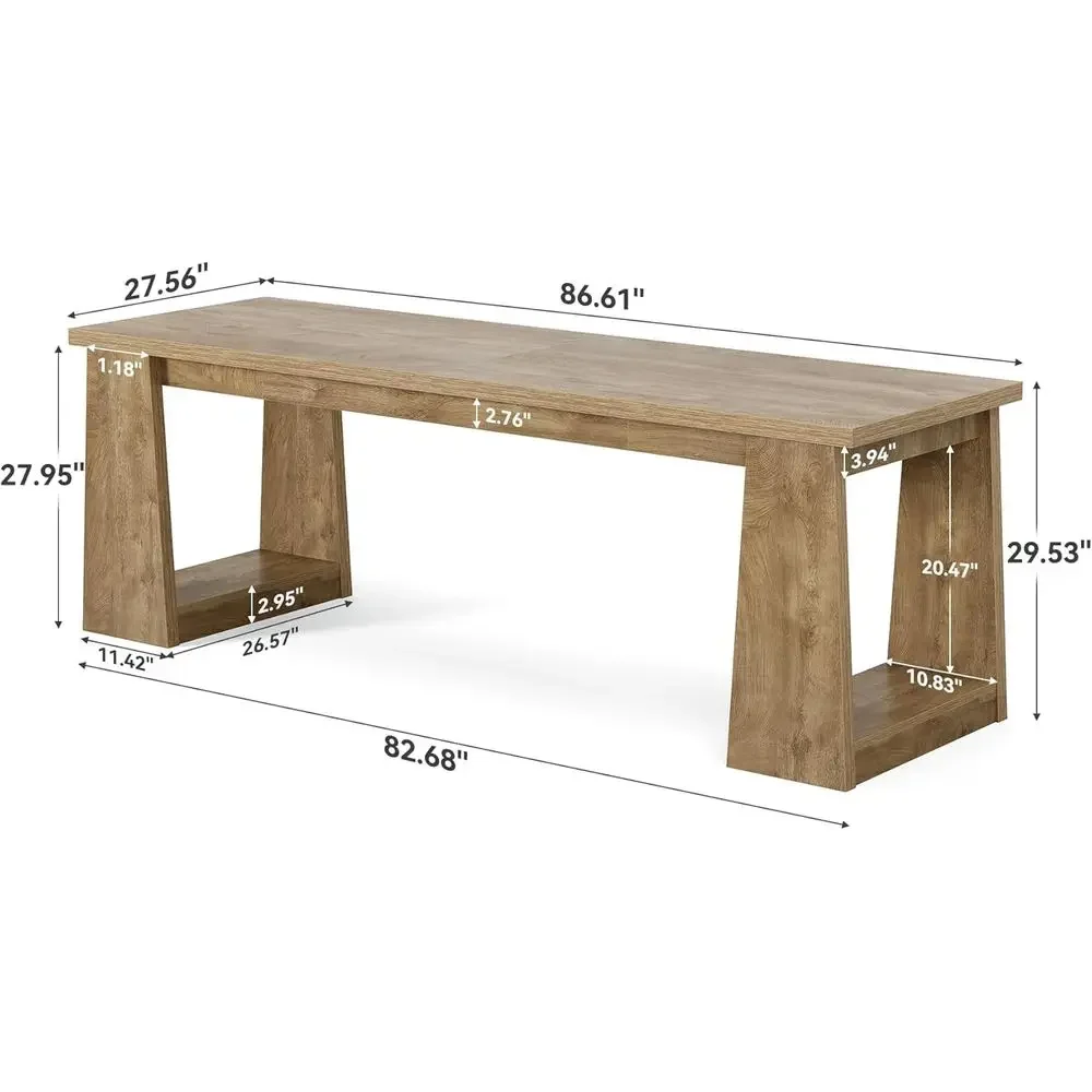 素朴なブラウンカラーの2人用ホームオフィスデスク、デュアルユ - Home Office With Two Desks のレビューと価格