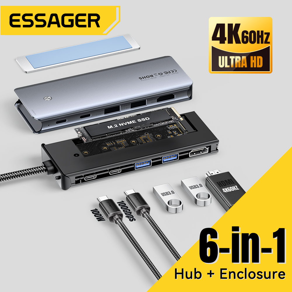 Essager USB C ハブ M.2 SSD ハードディ - Home Office For Mac のレビューと価格