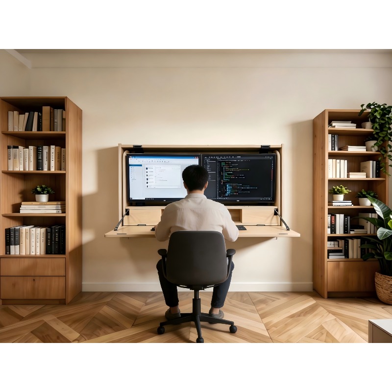 省スペースホームワークステーション、27インチ幅広壁掛け式電 - Home Office With Two Desks のレビューと価格