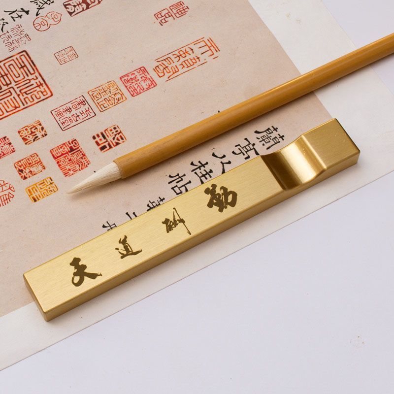 真鍮製の2in1ペーパーウェイトとペン立て、書道、絵画、デス - Home Office With Two Desks のレビューと価格
