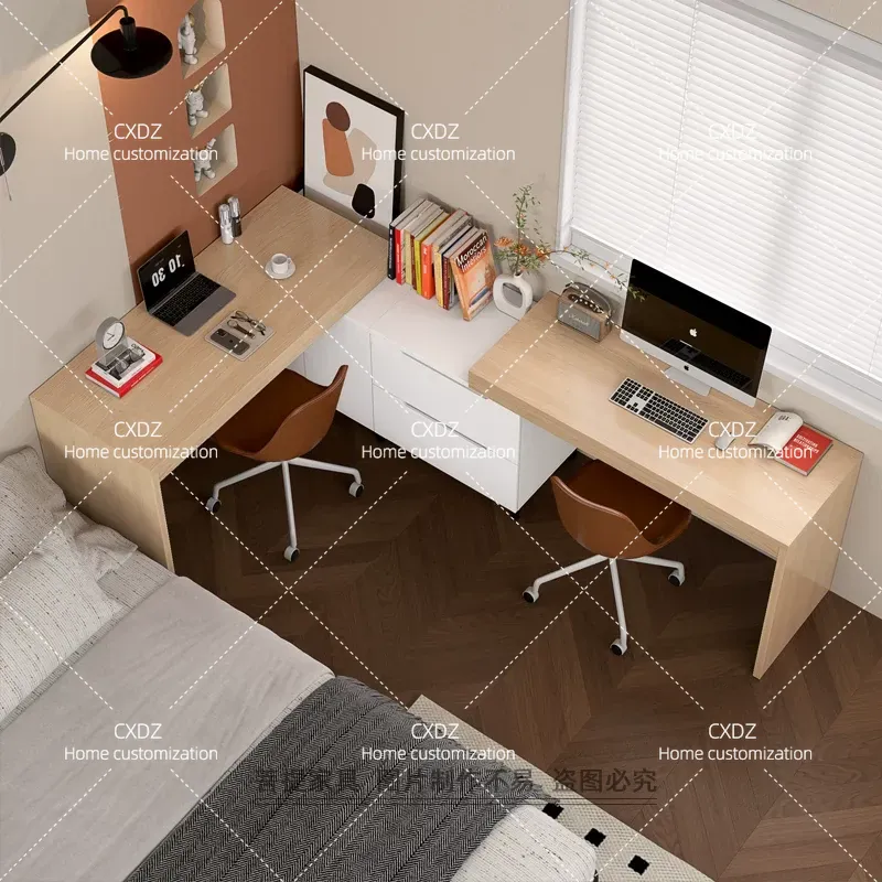 北欧風ダブルコーナーデスク モダンシンプルなライティングテー - Home Office With Two Desks のレビューと価格