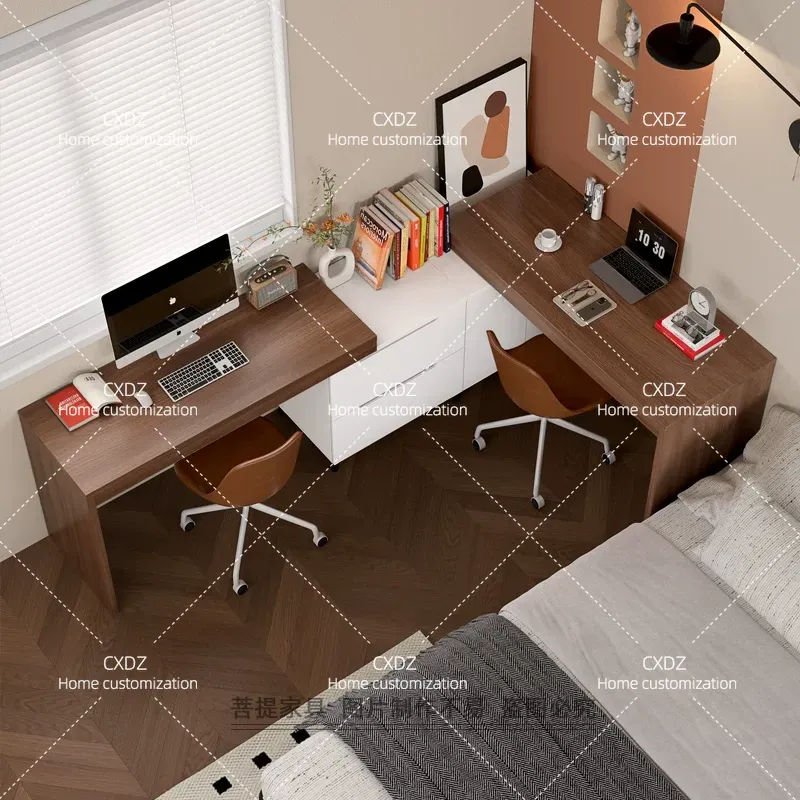 北欧風ダブルコーナーデスク モダンシンプルなライティングテー - Home Office With Two Desks のレビューと価格
