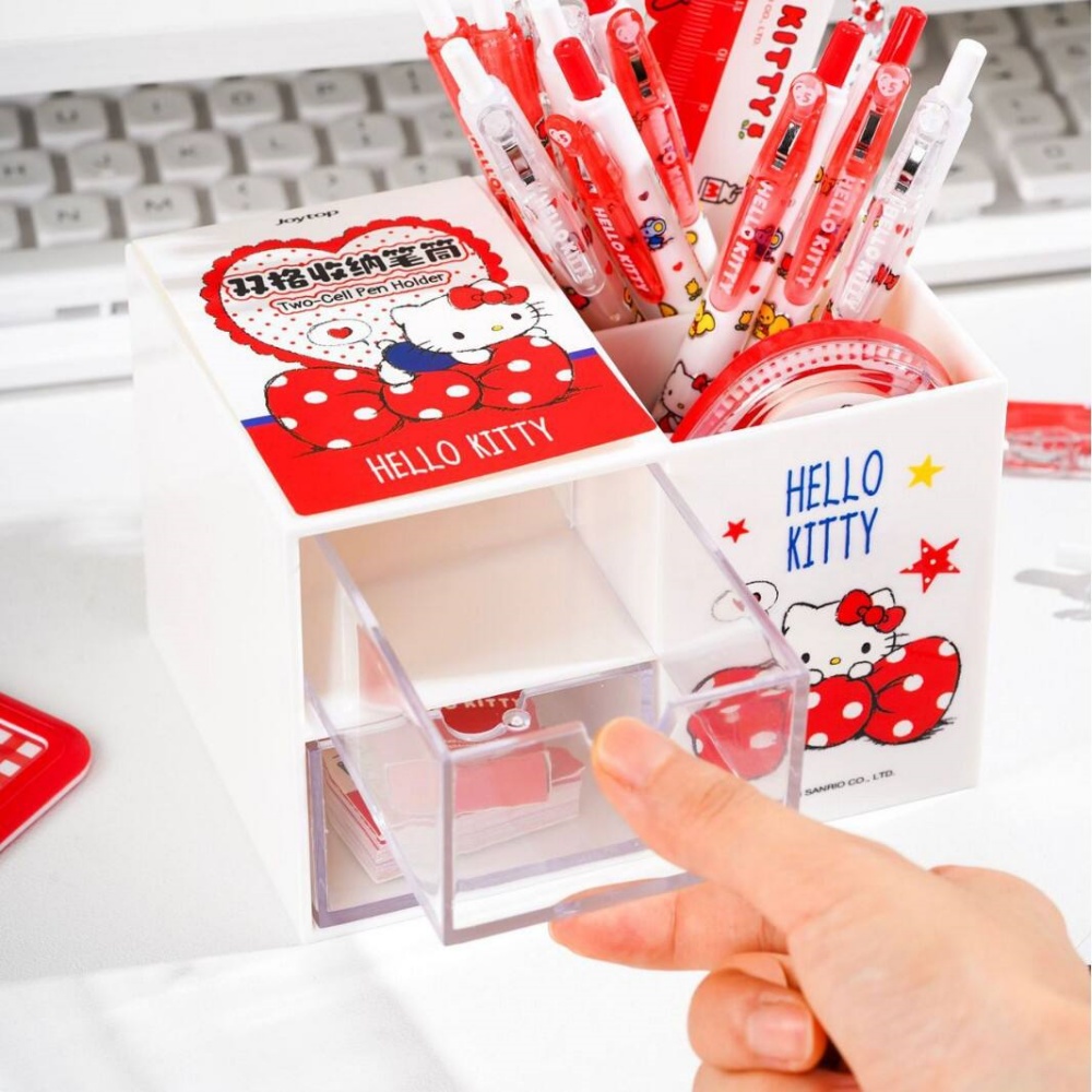 本物のハローキティ デュアルコンパートメントペンホルダー、2 - Office Drawer Organizer のレビューと価格