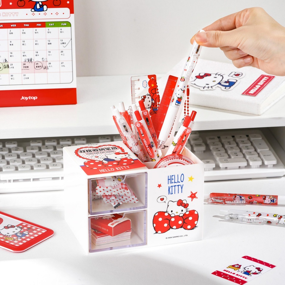 本物のハローキティ デュアルコンパートメントペンホルダー、2 - Office Drawer Organizer のレビューと価格